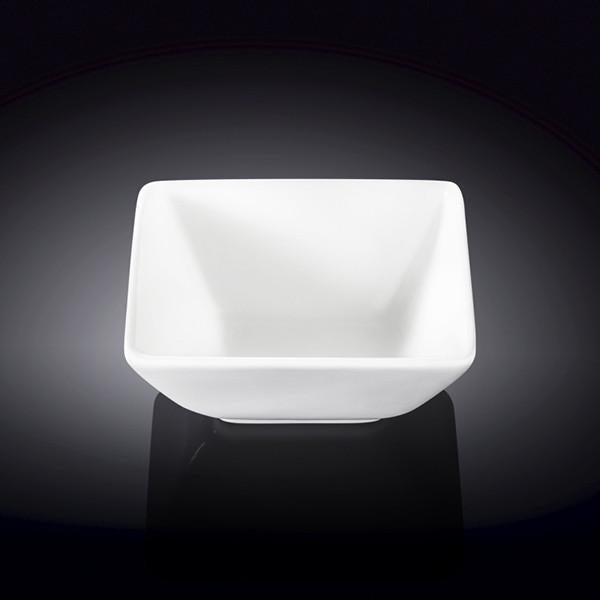 Set Of 6 White Square Snack / Sauce Dish 4" inch X 3.75" inch X 2" inch |5 Fl Oz