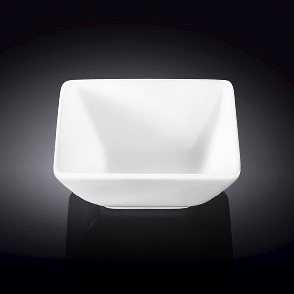 Set Of 6 White Square Snack / Sauce Dish 4.75" inch X 4.5" inch X 2.5" inch |11 Fl Oz