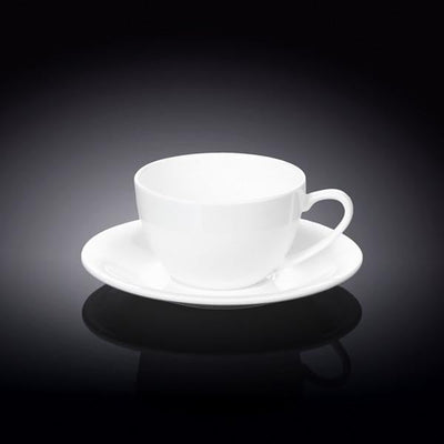 6 OZ | 180 ML CAPPUCCINO CUP & SAUCER - WILMAX PORCELAIN WILMAX