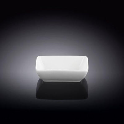 Set Of 6 White Rectangle Sauce Dish 3" inch X 2.5" inch | 8 X 6 Cm