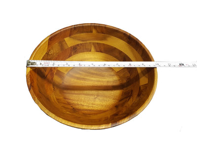 Zavis Green Acacia Wood Round Salad Bowl 10"  | Dishwasher Safe