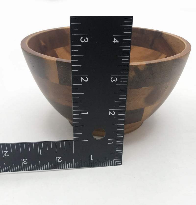 [ Set of 6 ] Zavis Green Acacia Wood Round Salad Bowl 6"  | Dishwasher Safe