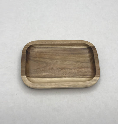 Zavis Green Acacia Wood Serving rectangle Stackable Tray / Dish 6" X 4" | Dishwasher Safe