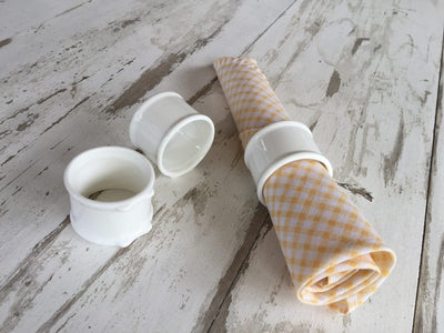 Set Of 12 White Napkin Ring