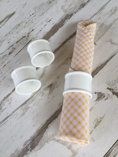 Set Of 12 White Napkin Ring