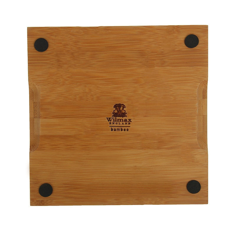 Set Of 5 Bamboo Tray With Build in Coaster  7.75" inch X 7.75" inch |