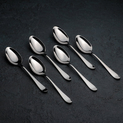 High Polish Stainless Steel Teaspoon (Mug)  6.5" | 16 Cm Set Of 6  In Colour Box WL-999103/6C