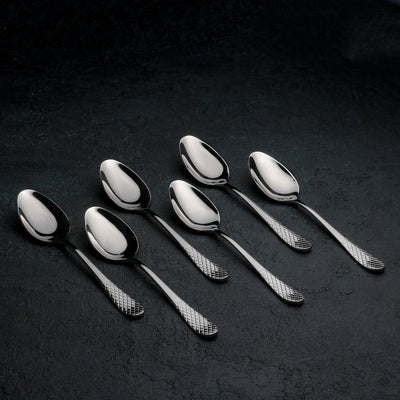 High Polish Stainless Steel Dinner Spoon 8" | 21 Cm Set Of 6  In Gift Box WL-999202/6C