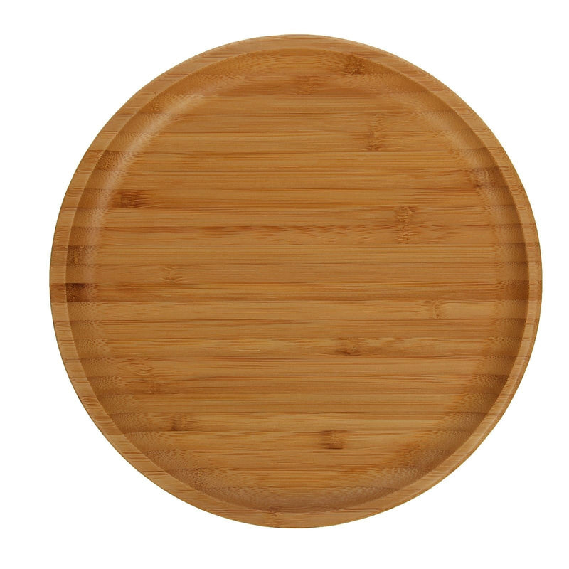 Set Of 6 Bamboo Round Plate 9" inch |For Appetizers / Barbecue / Steak