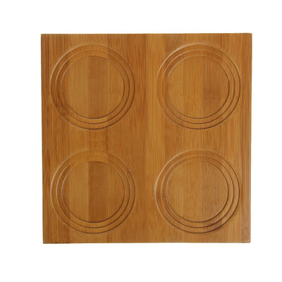 Set Of 5 Bamboo Tray With Build in Coaster  7.75" inch X 7.75" inch |