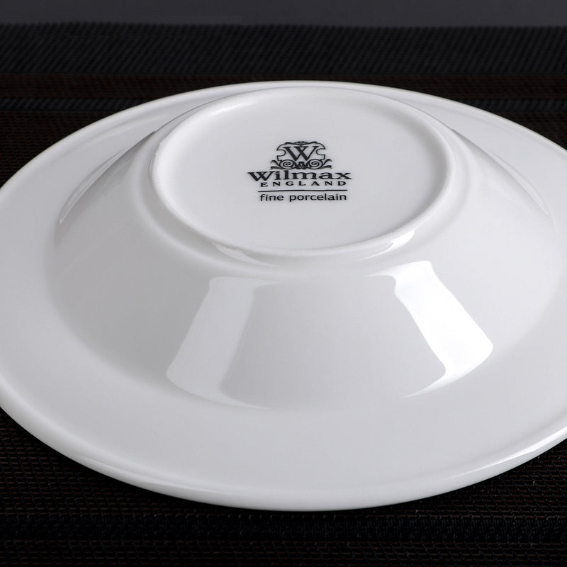 Set Of 6 Professional Rolled Rim White Deep Plate 8" inch | 8 Fl Oz