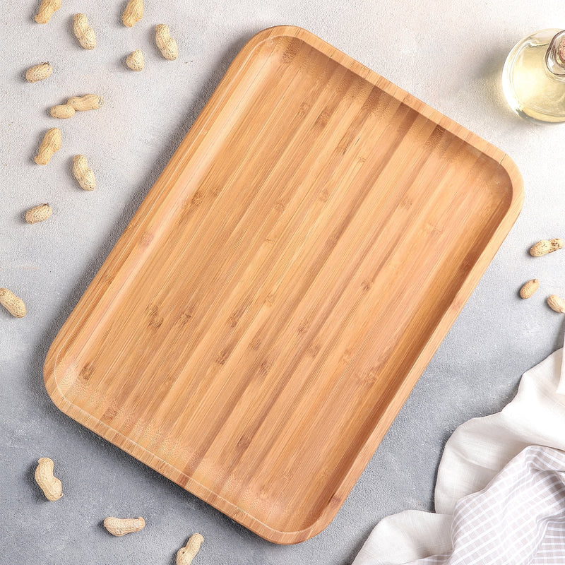 Natural Bamboo Platter 14" X 10" | 35.5Cm X 25.5Cm WL-771056/A