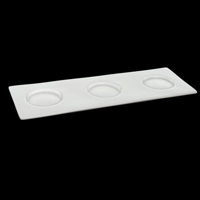 White Tray With Dish / Cup Holders 10" inch X 3.5" inch |