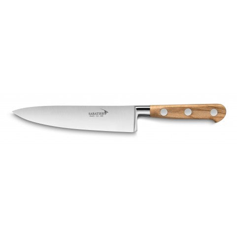 FORGED SABATIER DEG KITCHEN KNIFE 15 cm olive wood