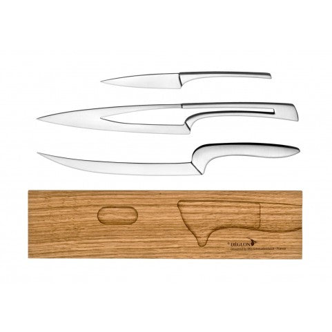 MEETING KNIVES – 3 p. – OAK BASE