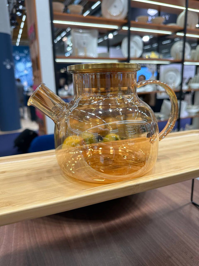 Amber Thermo Glass Teapot 32 Fl Oz | 1200 ml |  High temperature and shock resistant