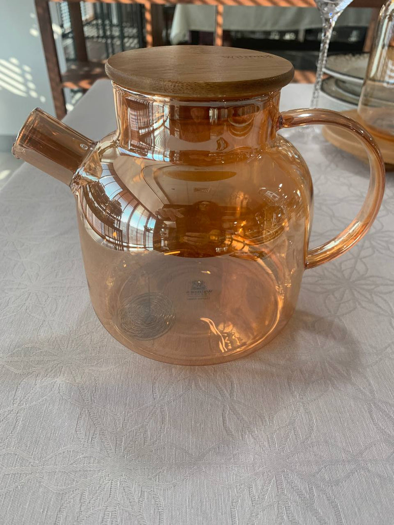 Amber Thermo Glass Teapot 32 Fl Oz | 1200 ml |  High temperature and shock resistant