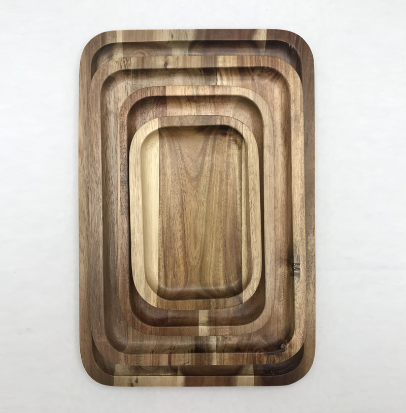 Acacia Wood Serving Rectangle Tray / Dish 8" X 5", Dishwasher safe - NYStep
