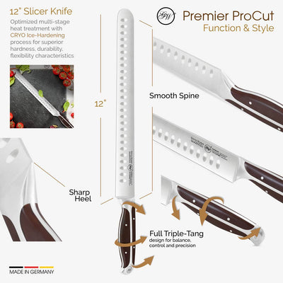 Gunter Wilhelm Premier Slicer/Brisket Knife, 12 Inch | Dark Brown ABS Handle SKU: 30-320-0612