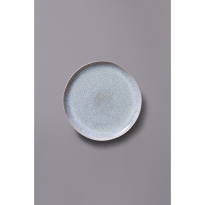 Plate Light Blue Sea, Diameter 28,5 cm, Blue White Stoneware 1 piece