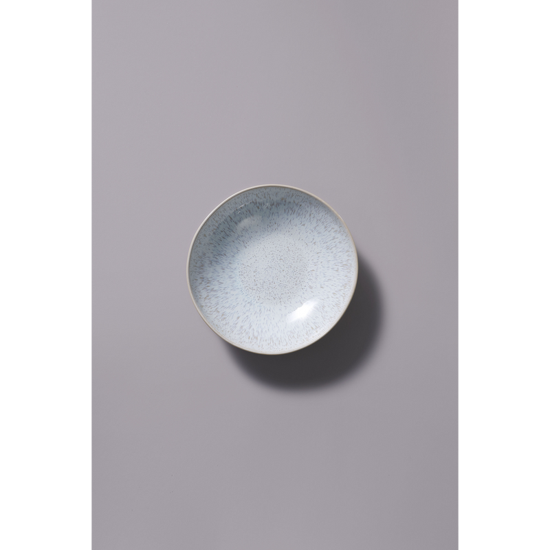 Deep Plate Light Blue Sea, Diameter 22 cm, Blue White Stoneware 1 piece
