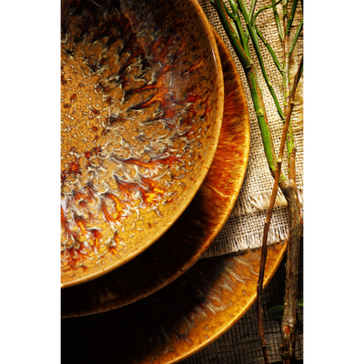 Deep plate Palmer Forest Rustique 21 cm Brown Stoneware 1 piece(s)