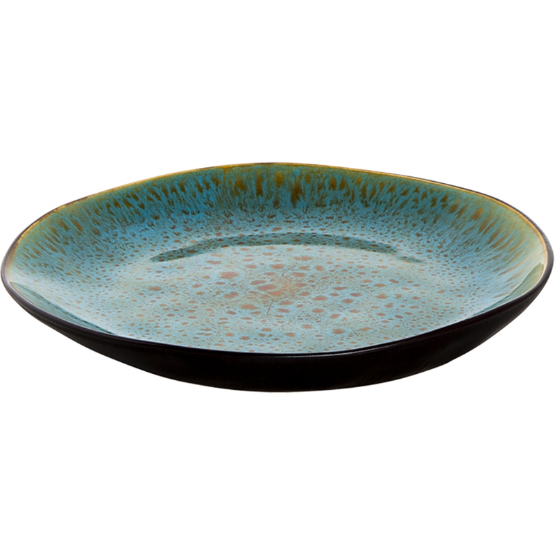 Plate_Palmer_Lotus_20.5cm_Turquoise_Black_Stoneware_1_piece_s_