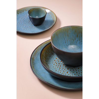 Plate Palmer Lotus 27.5cm Turquoise Black Stoneware 1 piece(s)