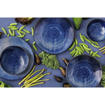 Deep Plate Collection Kiryu /Diameter 22 cm/ Blue Porcelain Palmer, 1 piece