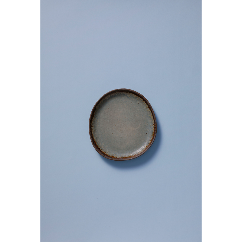 Brown Stoneware Plate, 17cm, Collection David Mucky, 1 piece, Palmer