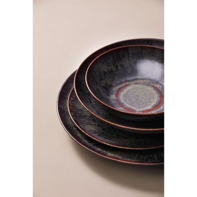 Brown Stoneware Plate, Diameter 27 cm, Collection Victory, 1 piece