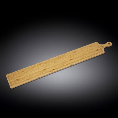 NATURAL BAMBOO LONG SERVING BOARD WITH HANDLE 39.4" X 5.9" | 100 X 15 CM WL-771134 / A