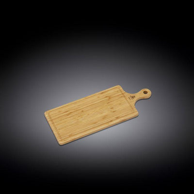 NATURAL BAMBOO LONG SERVING BOARD WITH HANDLE 19.7" X 7.9" | 50 X 20 CM WL-771135 / A