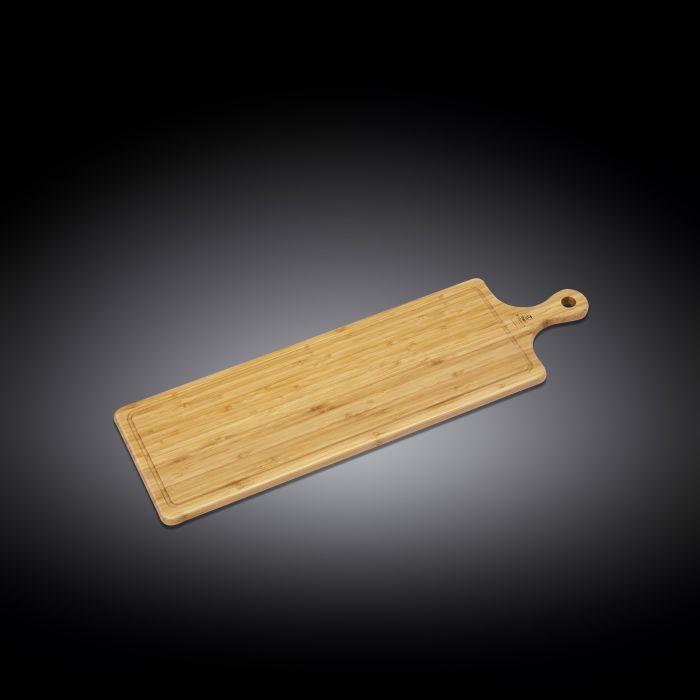 NATURAL BAMBOO LONG SERVING BOARD WITH HANDLE 26" X 7.9" | 66 X 20 CM WL-771136 / A