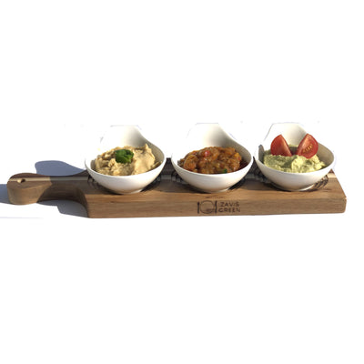 Bamboo and Fine Porcelain set for single serve soup or cereal or your favorite dessert WL-555041
