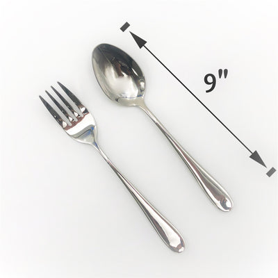Stainless Steel Serving Fork And Knife Set Of 2 Pieces Great For Entertaining WL-555048 - NYStep