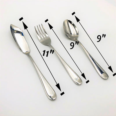Stainless Steel Serving Fork And Knife And A Large Fish Knife Set Of 3 Pieces Great For Entertaining WL-555049 - NYStep