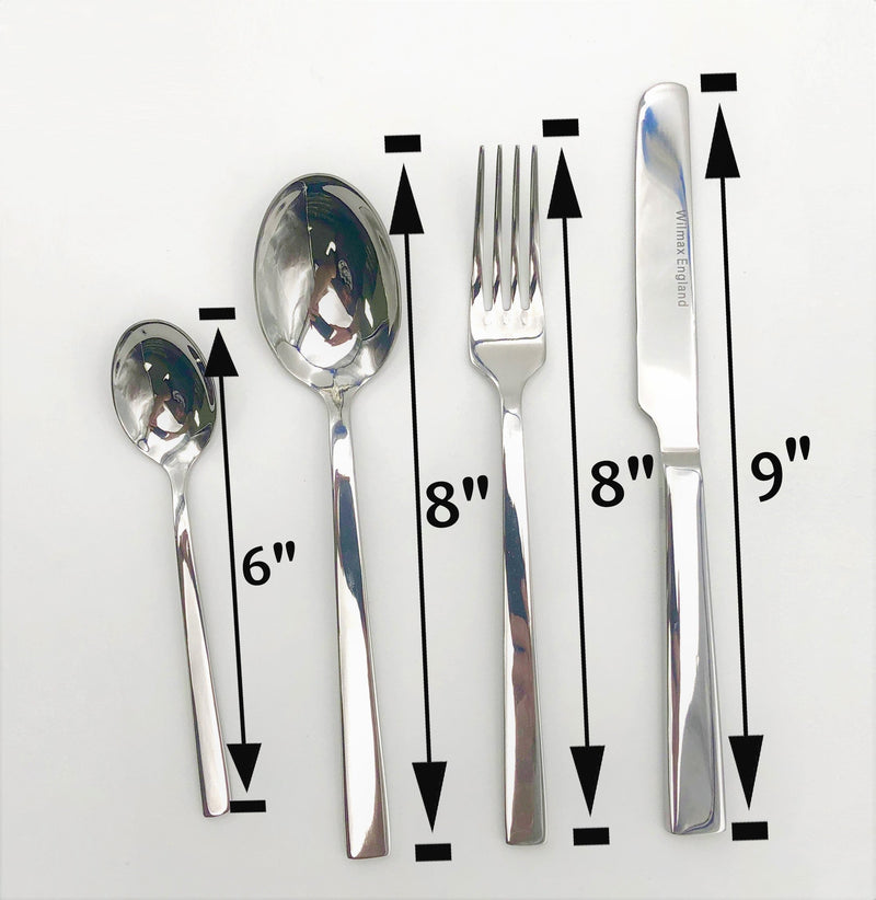 Dinner Set By Wilmax, Four (4) Piece, 18/10 Stainless Steel/ With A Square Solid Handle/ WL-555051 - NYStep