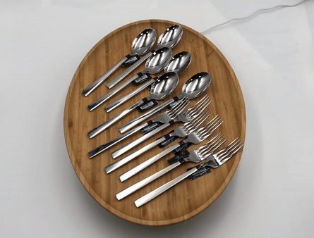 2 Piece 18/10 Stainless Steel Fork And Knife Dinner Set With A Square Solid Handle WL-555056 - NYStep
