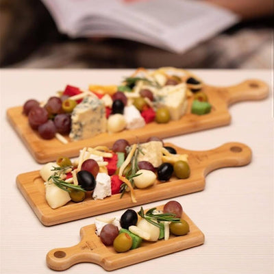 3 Bamboo Tray Set For Your Favorite O'dourves Or Amuse Bouche WL-555058