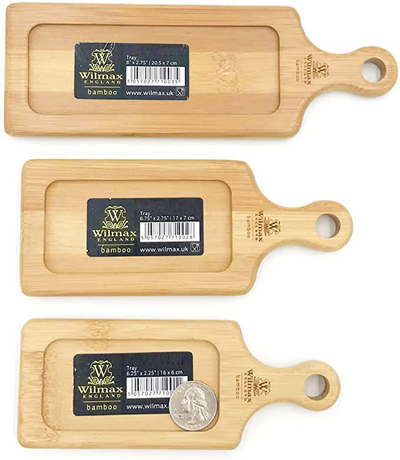 3 Bamboo Tray Set For Your Favorite O'Dourves Or Amuse Bouche WL-555058 - NYStep