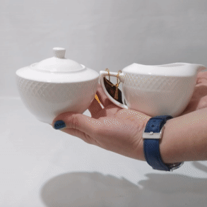 Fine Porcelain Sugar Bowl & Creamer Set: Sugar Bowl 11 Oz | 340 Ml  & Creamer WL-880112/2C - NYStep